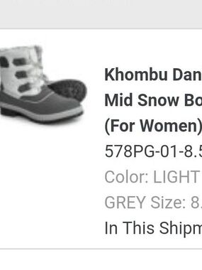 Khombu Women Light Grey Mid Snow Boots